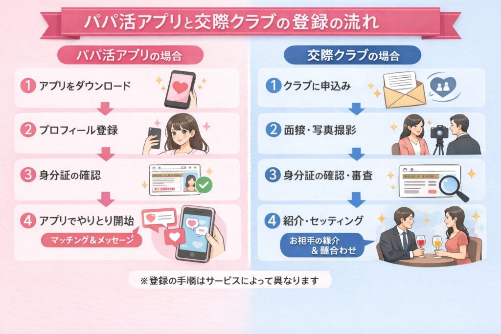 パパ活アプリ 交際クラブ 登録 やり方
