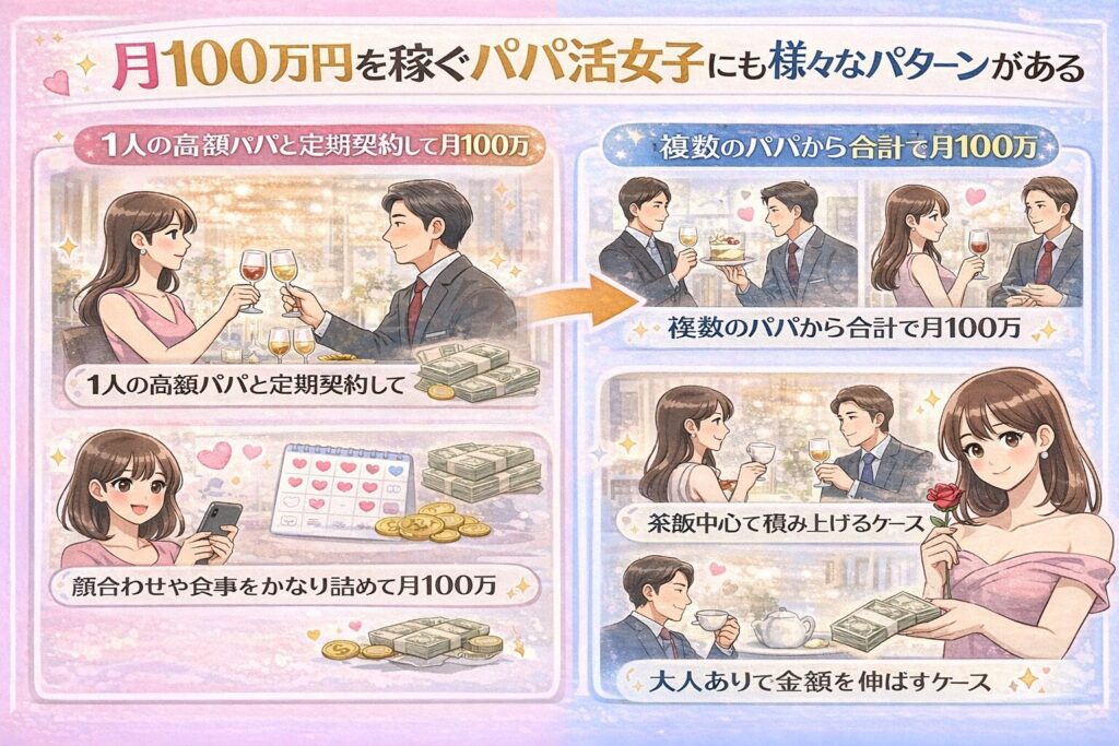 パパ活 月100 稼ぐ やり方