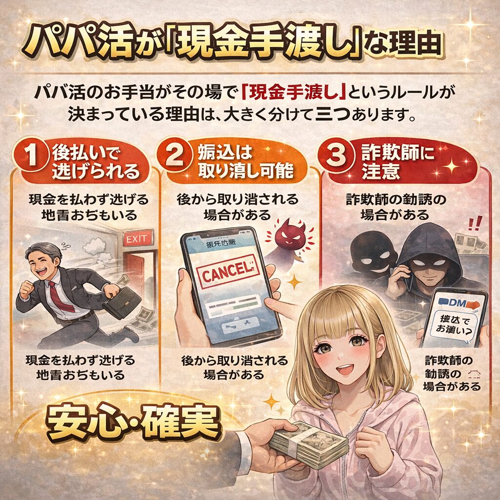 パパ活 現金手渡し 安全