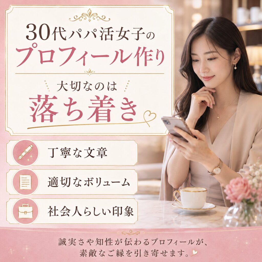 パパ活アプリ 30代女性 プロフィール