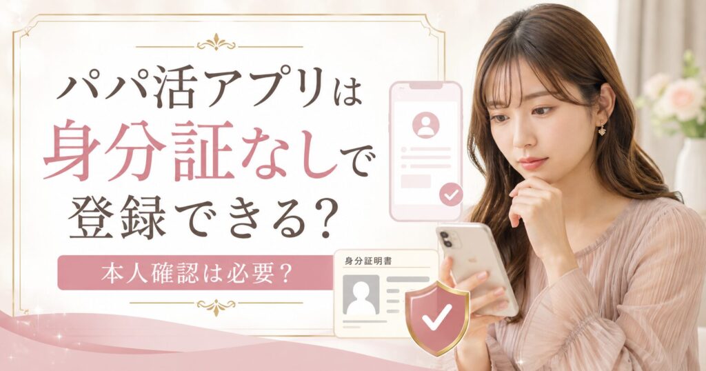 パパ活アプリ 身分証なし 登録出来る 使えない