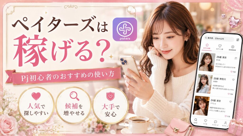 パパ活アプリ ペイターズ おすすめ 稼げる