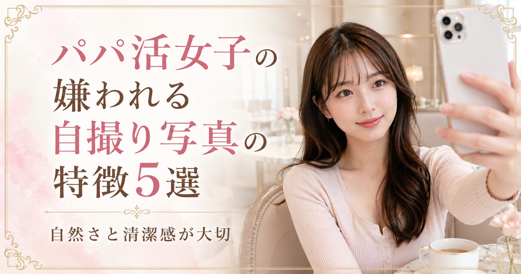 パパ活女子 自撮り写真 プロフィール 撮り方